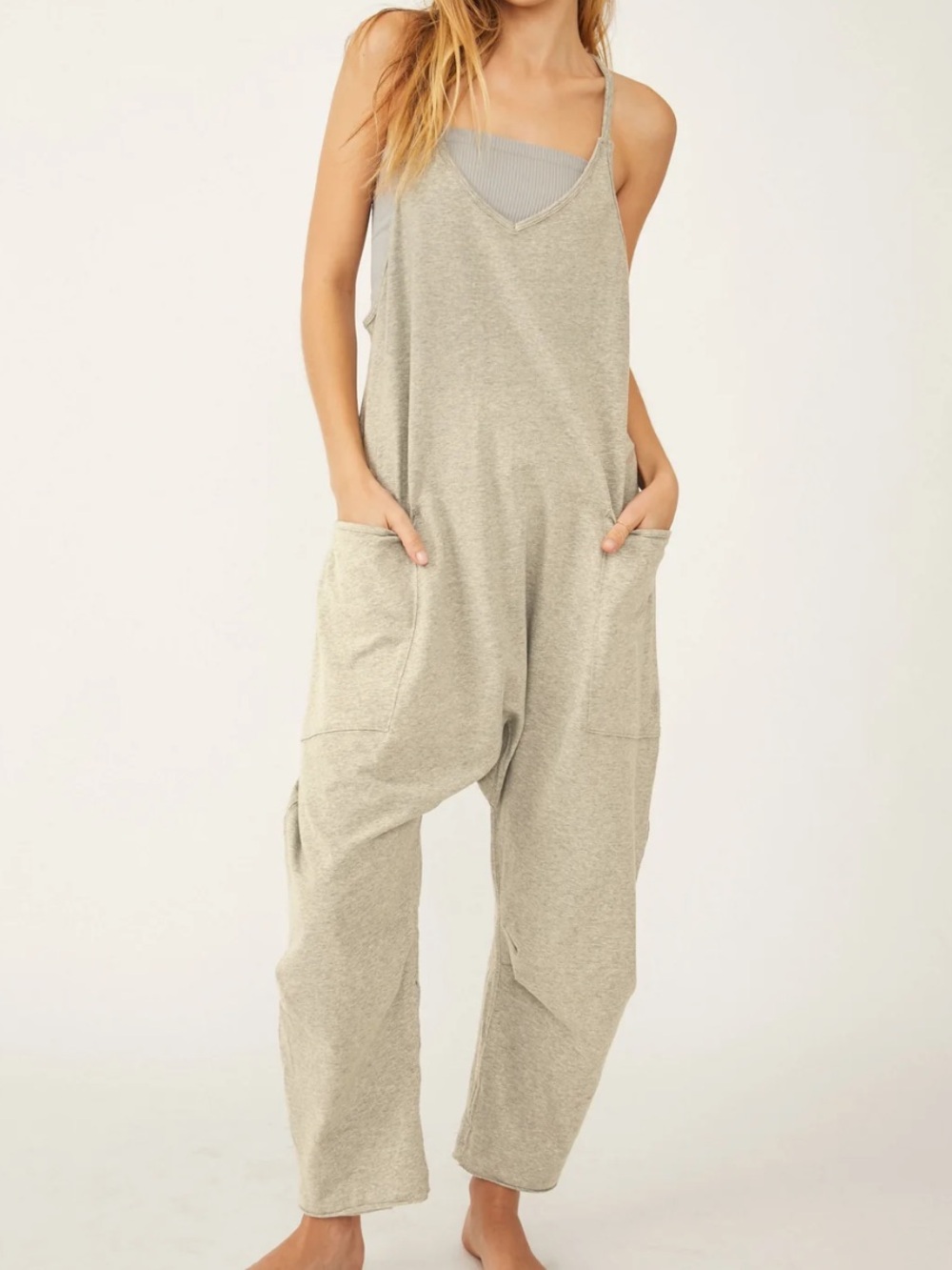 Free People Movement Hot Shot Onsie - Oatmeal heather in XS